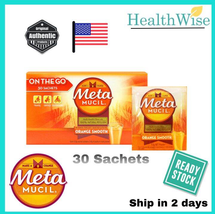 METAMUCIL Orange Smooth Fibre Powder MultiHealth Fibre OnTheGo