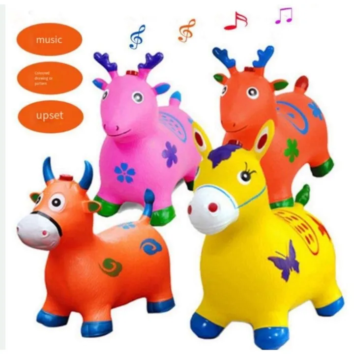 【Tulip】Bouncy Donkey Animal with & w/o Sounds Kiddie Inflatable Toys