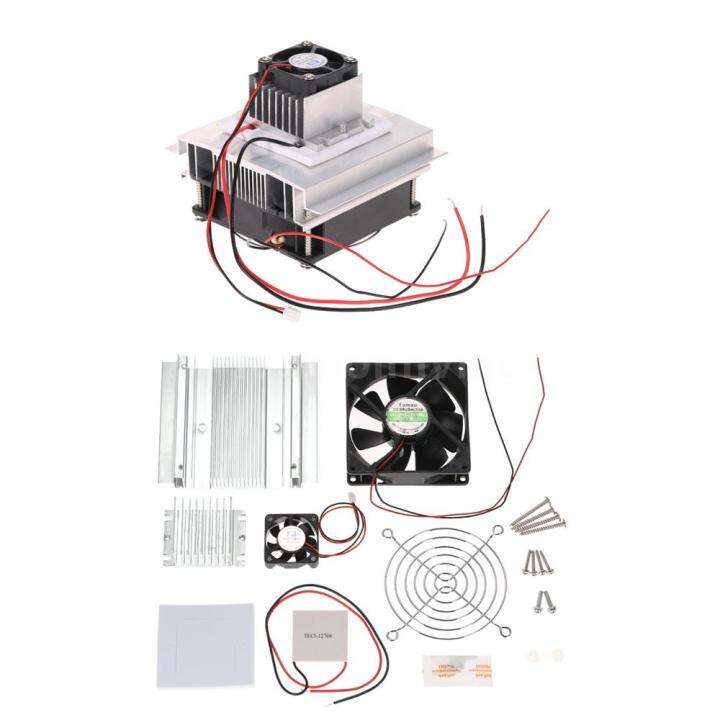 f-amp-l-ชุดระบบระบายความร้อน-พร้อมแผ่นร้อนเย็น-พัดลมทำความร้อน-โมดูลถ่ายเทความร้อน-และหม้อน้ำ-tec1-12706-diy