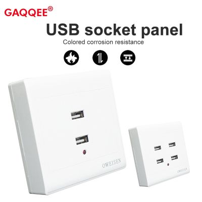 2/4 Ports USB Electrical Socket Wall Mounting Charger Station Power Adapter Plug Outlet 36V/220V to 5V for Electronic Equipment