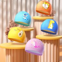 ☒❈ Childrens Swimming Caps Boys Girls Kids Cute Cartoon Swim Hat High Elastic Ear Protection PU Waterproof Swimming Cap 2023 New