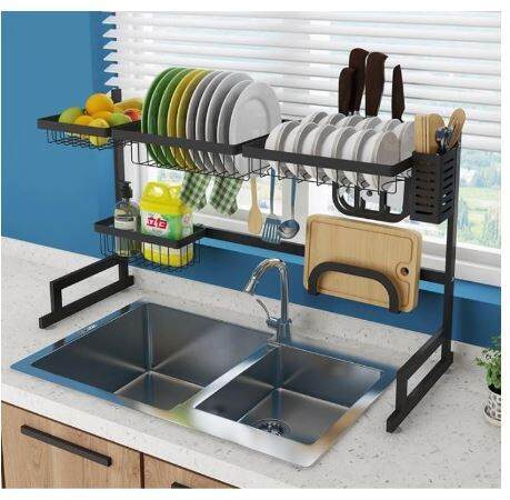 kitchen sink counter dish rack stainless steel [ plate drain ] draining ...