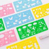 4 Pieces Creative Kid Painting Toys Cute Cartoon Pattern Ruler Kindergarten Boy Girl Gift Prize Diy Painting Template Rulers  Stencils