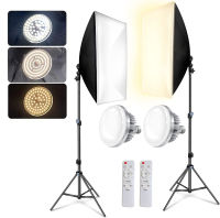 Softbox Photography Lighting Kit Photo Studio Equipment &amp; Continuous Lighting System with LED Bulbs for Portrait Product Photo Shoot Live Stream