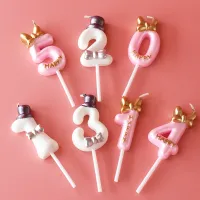 Cute Princess Prince 0-9 Number Candles Bowknot Birthday Number Candle Digital Candle Topper Cupcake Party Candles Cake Decor