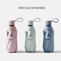 ร่มกันแดดขนาดเล็กขนาดกะทัดรัดร่มขนาดเล็ก Windproof 6 Rib Parasol Sunshade Girls จัดส่งฟรีแบบพกพาร่มพับป้องกันแสงแดด UPF50 +