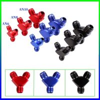 Universal AN6 AN8 AN10 AN12 Aluminum Y Block Adapter Fittings Y Type Oil Pipe Joint Fits All Oil/ Fuel/ Water/ Fluid/ Air Line