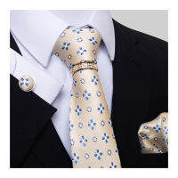 Luxurious High Quality Gift Box Tie Handkerchief Pocket Squares Cufflink Set Tie Clip Necktie Clothing accessories Polka dot