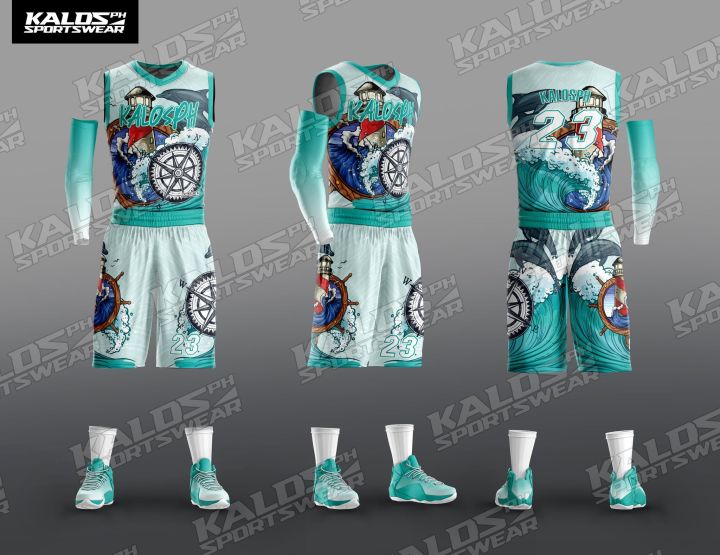 040 SEAFARER MARINE SEAMAN DESIGN BASKETBALL JERSEY SET SANDO AND SHORT