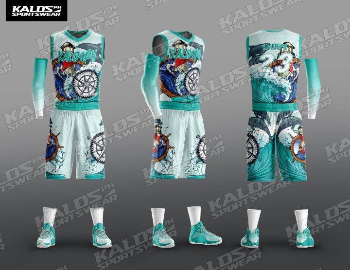040 SEAFARER MARINE SEAMAN DESIGN BASKETBALL JERSEY SET SANDO AND SHORT 