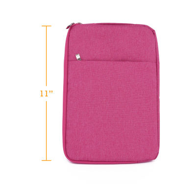 11.6" inch Premium Denim Series Vertical Shockproof Sleeve Case Bag with Pocket Bag Case For Macbook Retina,Pro,Air 11.6" inch - intl(ชมพู)