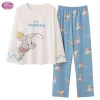 Womens Sleepwear Cute Dumbo Print Long Set Pajamas for Women Pajama Set Cute Long Sleeve T Shirt &amp; Pants Autumn Pijama
