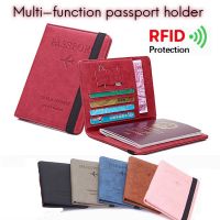 SAINTPAULON เคสบัตรธนบัตรแบบพกพาสำหรับผู้หญิงบัตรเครดิตจัดระเบียบเอกสารด้วย RFID แบบพกพาแนววินเทจปกหนังสือเดินทางหนังกระเป๋าเก็บบัตรกระเป๋าสตางค์หนัง