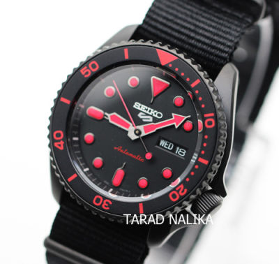 นาฬิกา SEIKO 5 Sports New Automatic SRPD83K1 (ฺBlackRed) สายผ้า