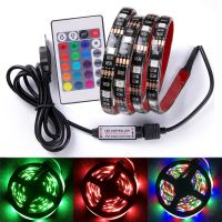 5050 RGB LED Strip Light 5V USB Waterproof Flexible Lamp Tape Ribbon TV Backlights Color Changing with 24Key Remote Controller LED Strip Lighting