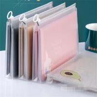 B5 A4 A5 A6 Transparent Document Bag Office File Holder School Folder Zipper Pouch Loop Pull Organizer Stationery Desk Storage