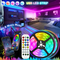 RGBIC LED Strip Lights Bluetooth Remote Control WS2812 SMD 5050 Decoration Living Room Fita Lamp Music Model Background String