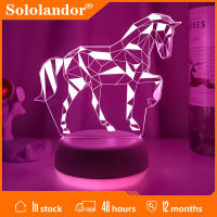 Newest 3D LED Kid night light creative dining table bedside lamp romantic horse light lamp children home decoration gift for kid Night Lights