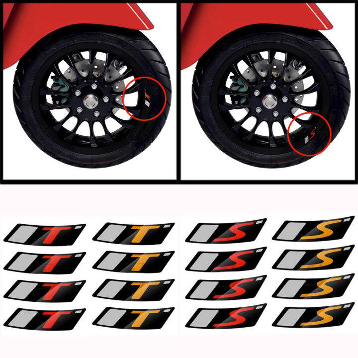 Motorcycle Wheel Decal Reflective Sticker Case for Vespa 12" GTS