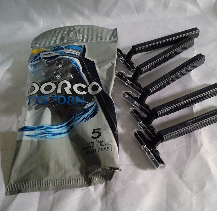 DORCO TG708N RAZOR 5PCS IN A PACK/TWIN BLADE FIXED TYPE DISPOSABLE