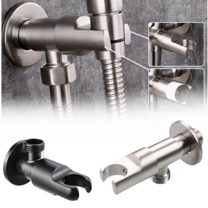 In Out Toilet Inlet Water Stop Angle with Spray Gun Mounting Bracket