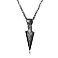 Mens Stainless Steel Arrow Pendant Necklace Male Retro Chain Fitness Sports Jewelry