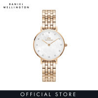 Daniel Wellington Petite Lumine 28mm 5-Link Rose Gold MOP White Dial - Watch for women - Stainless Steel watch strap - Mother of pearl crystals dial - DW official - Womens watch - Female watch - Ladies watch - Authentic นาฬิกา ผู้หญิง