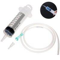 ☎ 1 Set 100ml Plastic Disposable Syringe For Refilling Measuring With 1m Silicone Tube For Injectors Ink Nutrient Feeding