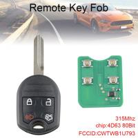 315Mhz 4ปุ่ม Keyless รถรีโมทที่ห้อยกุญแจกับ4D63 80บิตชิป CWTWB1U793เหมาะสำหรับ2010 2011 2012 2013 2014 Ford Mustang ruiyan