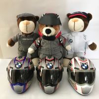 BMW BMW มอเตอร์แข่งซ่อม BMW Bear ตุ๊กตาหมีของเล่นแรลลี่หมีรถจักรยานยนต์รถจักรยานยนต์หมวกกันน็อคตุ๊กตาหมีของขวัญ