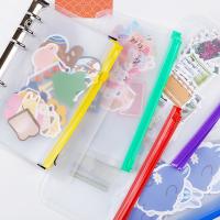 5Pcs A5 A6 Binder Pockets Zipper File Bag Folders 6 Ring Notebook Binder Waterproof PVC Leaf Bags Document Filing Supplies