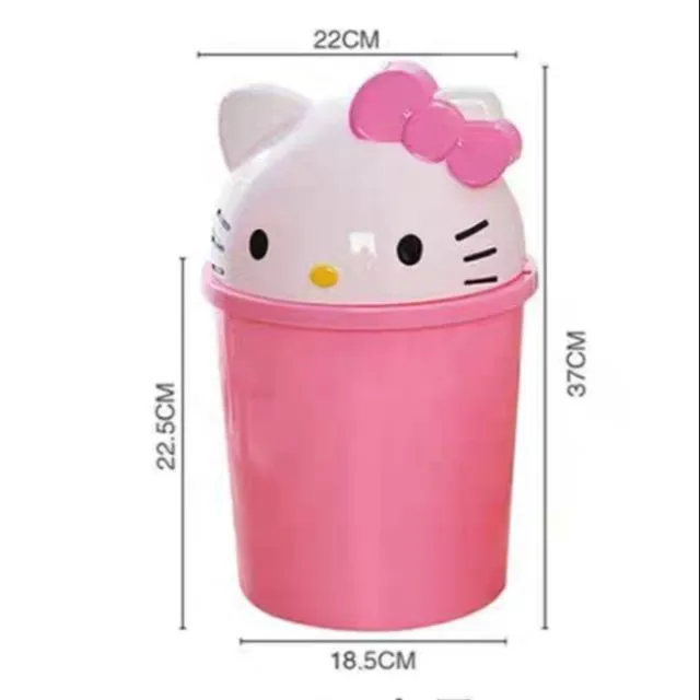 Hello Kitty cartoon trash canstorage debris barrel bathroom | Lazada PH