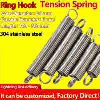 เส้นผ่านศูนย์กลางลวด0.8มม. เส้นผ่านศูนย์กลางภายนอก6มม. ความตึงเครียด Spring Coil Extension Spring Pullback Spring Ring Hook Draught Spring Custom