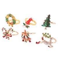 Christmas Napkin Rings Sets of 24 Pcs, Gold Napkin Ring Holders Metal Dinner Tables Rings for Christmas Weddings Banquet