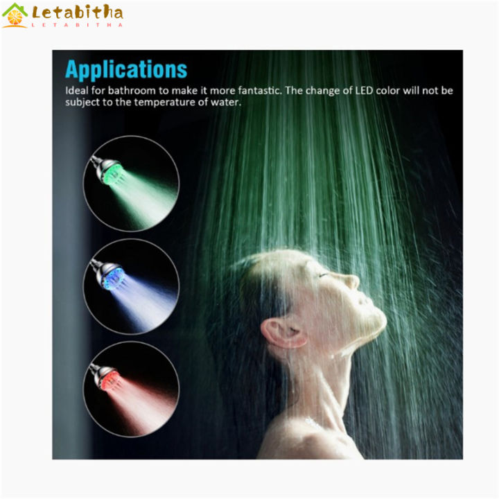 letabitha-หัวฝักบัวเปลี่ยนสีในห้องน้ำ7led-ไฟ-led-กรองฝุ่นหัวฝักบัวป้องกันการกัดกร่อน