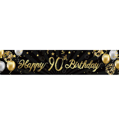yurongfx 30 40 50 60 Years Old Photo Props Happy 30th Birthday Banner Birthday Backdrop Decor Black Gold Adult Party Supplies