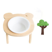 Cartoon bear flower bowl tilt pet bowl rack dog food bowl ceramic cat bowl cute tree bowl pet supplies cat and dog bowl