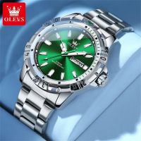 OLEVS 5560 Original Diving Series Quartz Watch for Men Stainless Steel Waterproof Luminous Green Fashion 2023 Trend Mens Watch