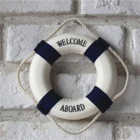 Rong Rong shop มาใหม่ Veli Shy 1Pc ยินดีต้อนรับ Aboard Nautical Life Lifebuoy Ring เรือแขวนผนัง Home Decor