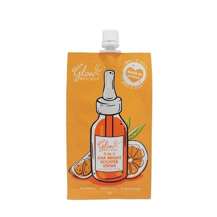 HELLO GLOW 100 Authentic 3In1 AHA Bright Booster Serum 20g Lazada PH