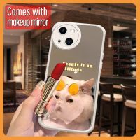 trend dustproof Phone Case For iphone14 Plus youth originality Makeup mirror Little Fresh Liquid silicone luxurious