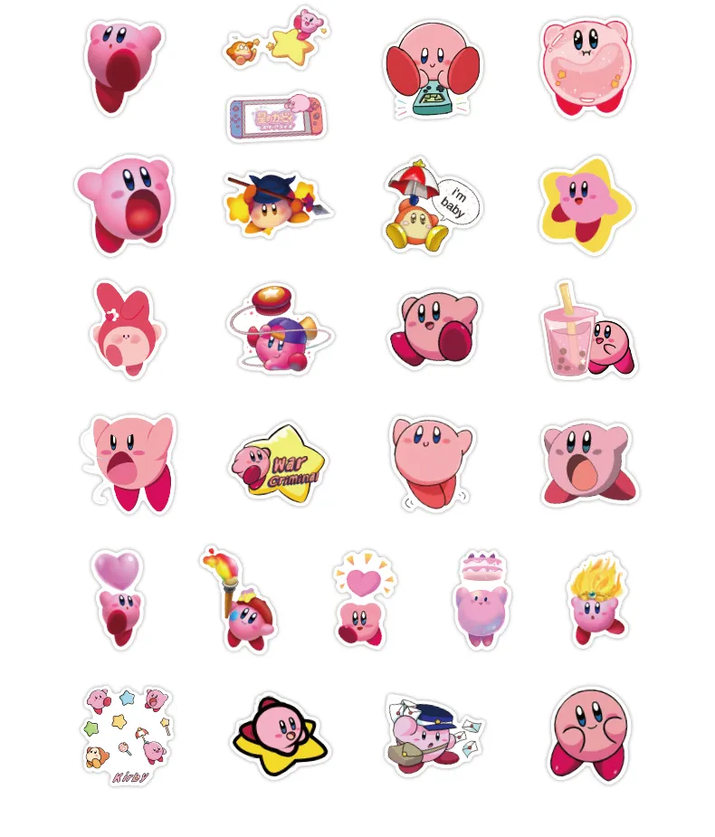 50Zhang Kirby Stickers Luggage Stickers Decoration Notebook  StickersDIYCreative Helmet Waterproof Computer Stickers | Lazada PH