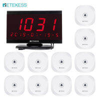 Retekess TD105 999CH โฮสต์ + 10Pcs TD017 Call ปุ่มร้านอาหาร Pager Waiter System สำหรับตะขอบาร์บริการลูกค้า Cafe