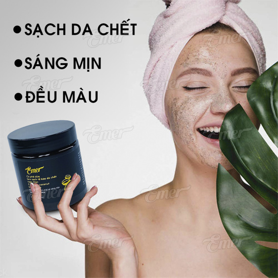 Hcmsáng mịn da cà phê dừa tẩy tế bào da chết body emer 200ml giúp làm sạch - ảnh sản phẩm 1