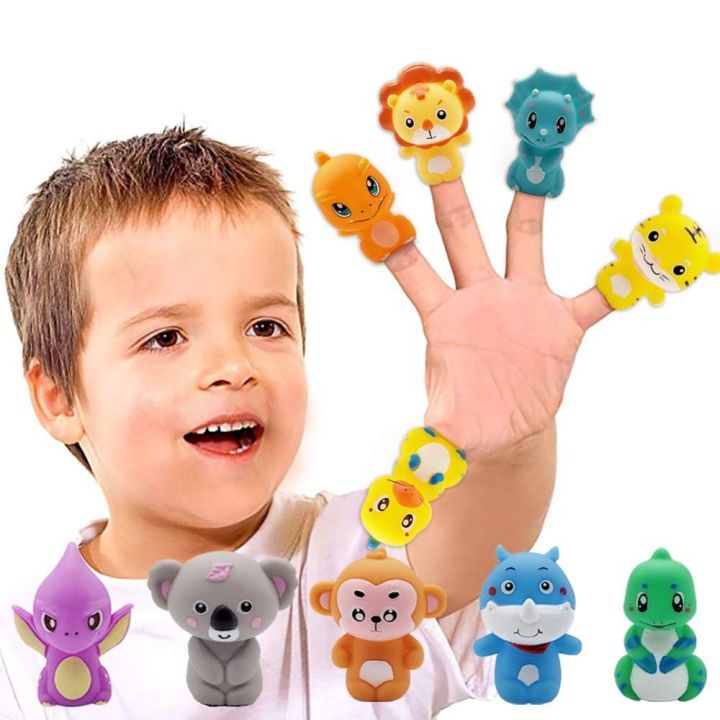DSFGRST Cognition Educational Cartoon Animal Finger Dolls Children'S