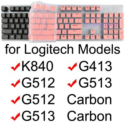(อุปกรณ์เสริมแป้นพิมพ์ใหม่) แผ่นครอบแป้นพิมพ์สำหรับ Logitech G512 G513คาร์บอน G412 G413 SE เชิงกลสำหรับ Logi ซิลิโคนป้องกันผิวฟิล์มใส Bla