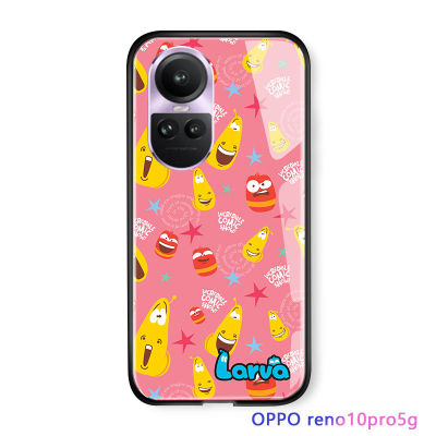Serpens เคสสำหรับ OPPO Reno10 Pro 5G,เคสกระจกนิรภัยมันวาวสีแดงการ์ตูน3D หรูสำหรับเด็กผู้หญิงตัวอ่อนเกาหลี