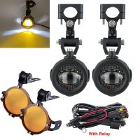 Universal Motorcycle LED Auxiliary Lights 40W Spot Driving Fog Light Amber Lights For R1200GS F800GS F700GS