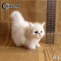Simulation Cat Fox Ornament Furs Squatting Model Home Dollhouse Decoration Animal World With Static Action Figures Gift For Kid