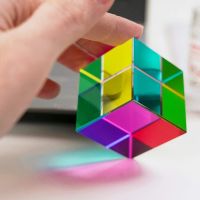 Color Cube Crystal Prism Desktop Toy Decoration Home Ornament Kbxlife Mixed Cube for Learning